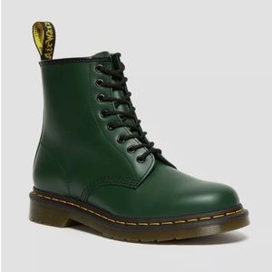 Dr. Martens Green Smooth 1460 Leather Boots